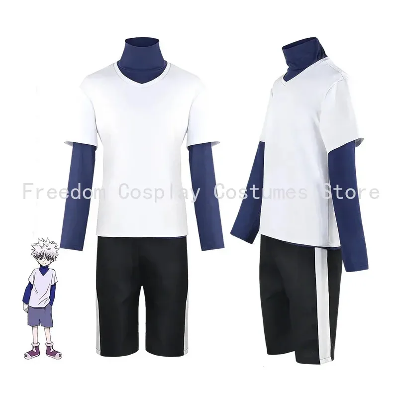 LQHunter x Hunter Killua Zoldyck Cosplay Costume White wig Halloween Christmas Party Outfits Killuar Suits Anime Role Play suit