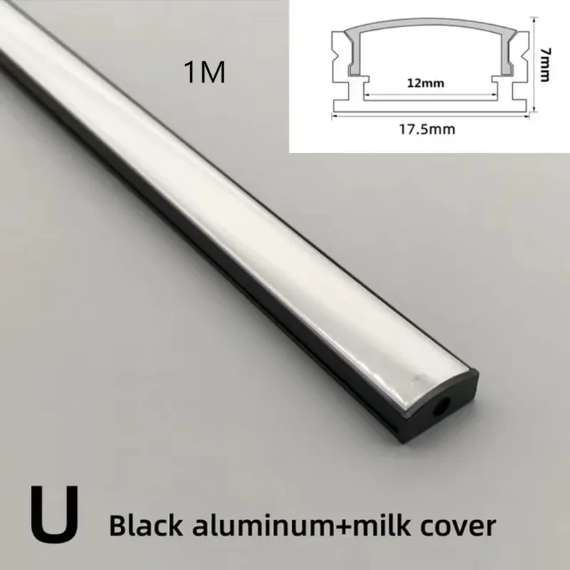 10-50 stuks/verpakking 1M U/V Zwarte Vorm Hoek Aluminium Profiel led Kanaalhouder voor LED strip lichtbalk Onderkastlamp Keuken