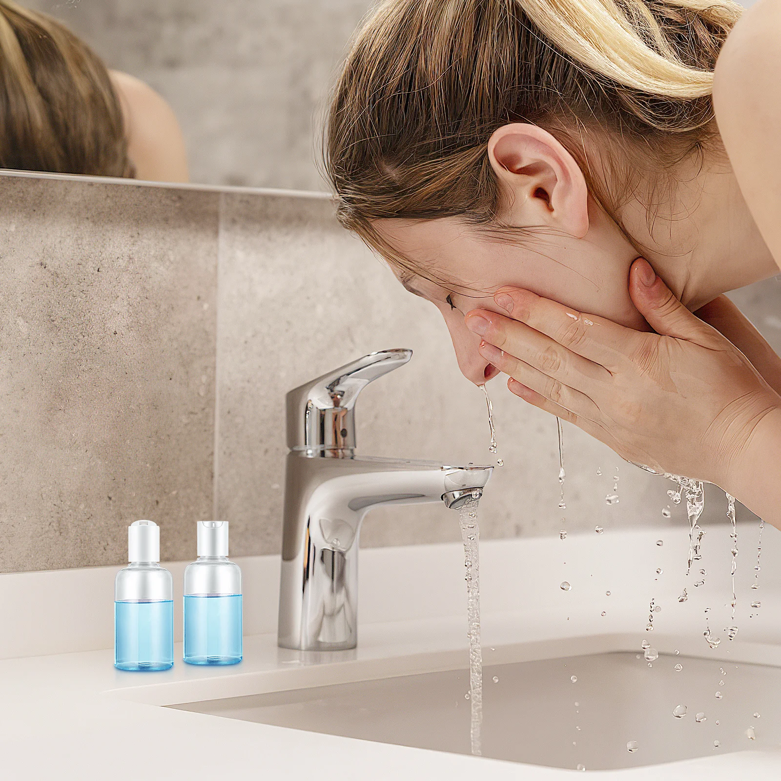 

12pcs 75Ml Refillable Travel Bottles Press Dispenser For Shampoo Lotion Face Wash Cream Toiletry Containers Leak Proof 75Ml