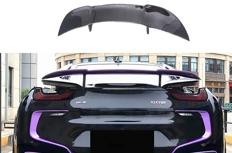 

Подходит для BMW I8, хвостовой спойлер, модифицированное углеродное волокно, фиксированное ветровое крыло, аксессуары для внешнего украшения автомобиля