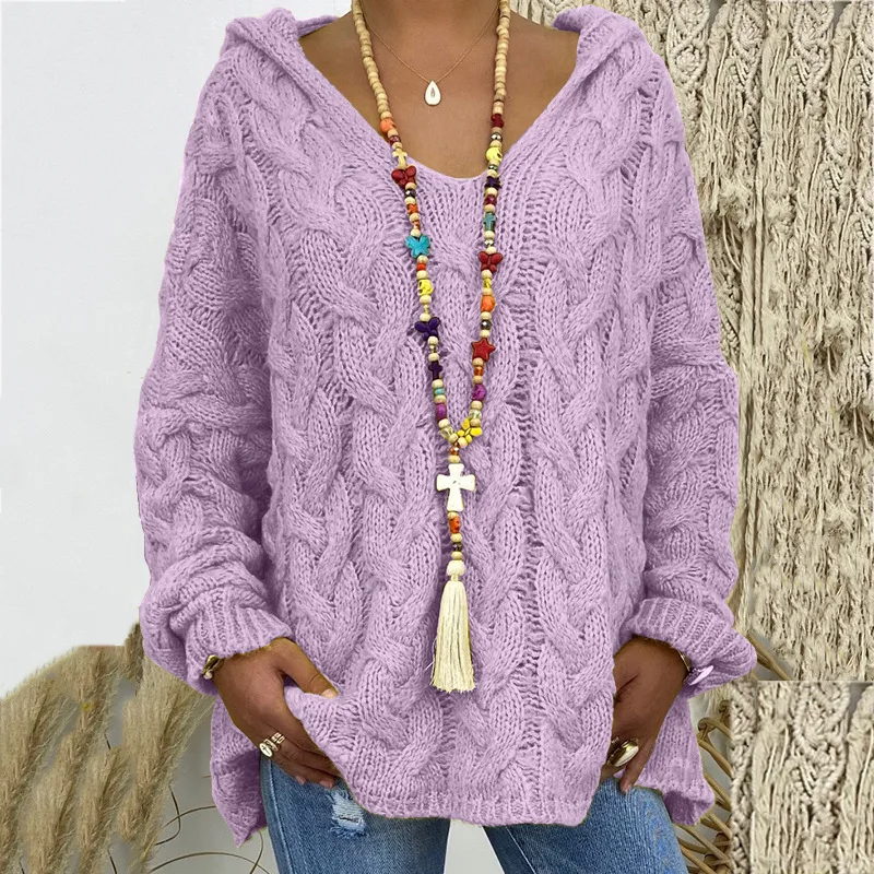 20 Colors Women Loose Twist Knot Knitted Sweaters Autumn Winter Female Knitwear Hoodie Pullover Coats XXBLH-1058 4 20 Colors Women Loose Twist Knot Knitted Sweaters Autumn Winter Female Knitwear Hoodie Pullover Coats XXBLH-1058 4