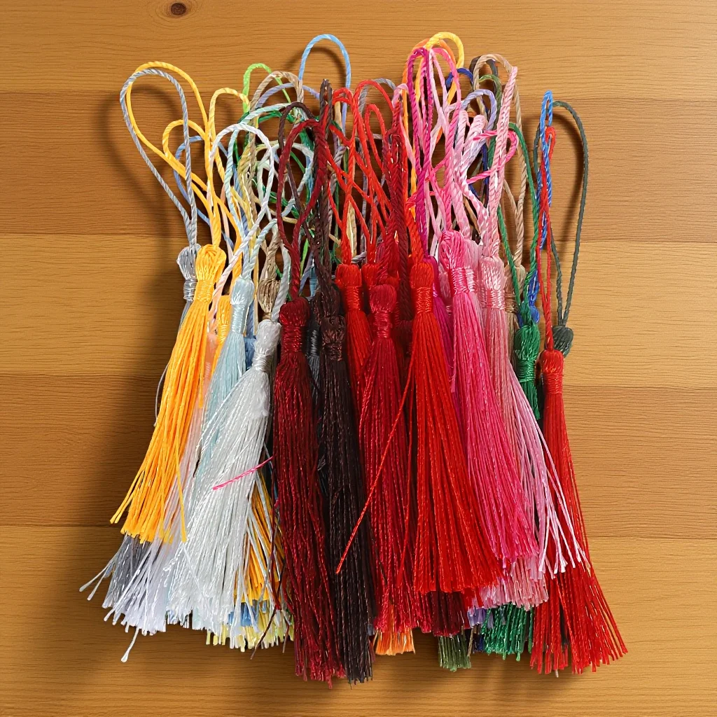 50 قطعة شرابة عقدة ملونة صينية قسط البوليستر شرابة لحقيبة الديكور حقيبة يد سحر الزفاف لصالح هدية علامة الحرفية العرض