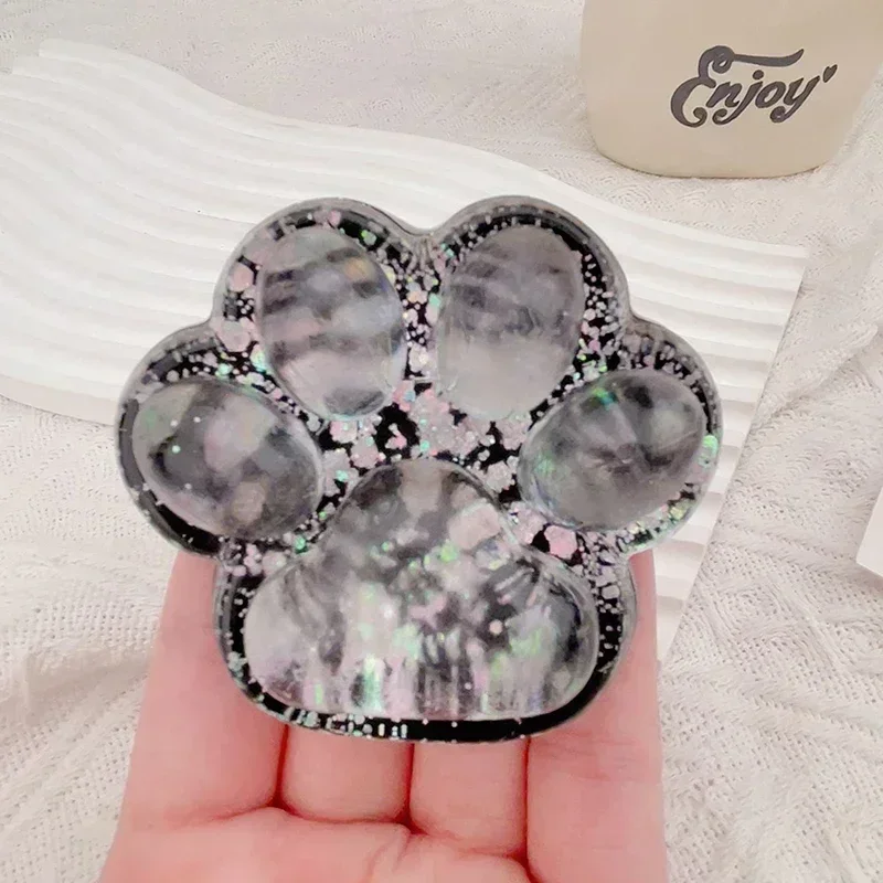 Cute Sequin Cat Claw Squishy Fidget Toy Slow Rebound Stress Relief Toy Pinch Decompression Cat Paw Soft Squeeze Toy