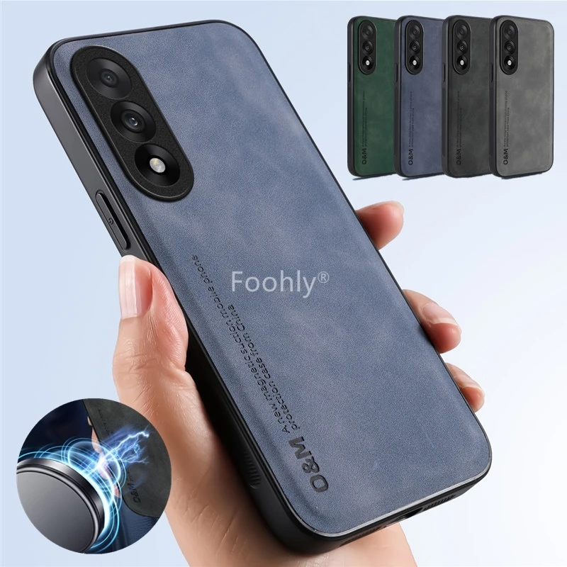 Nubuck Leather Magnetic Case for OnePlus Nord 5 5G Protective Cover Shockproof Back Shell Coque Capa Fundas