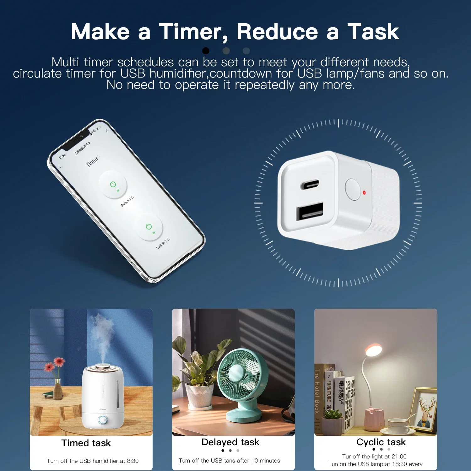 Smart USB Adapter Switch Zigbee 3.0  2 in 1 Mini USB Type-C Power Adaptor Plug Works with Home Assistant Zigbee2MQTT ZHA image 3