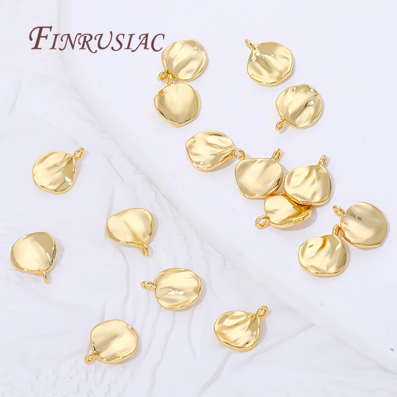 2 Sizes 18K Gold Plated Round Charms For Jewelry,Small Pendants For Bracelets Accessories,DIY Jewelry Making Supplies image 4