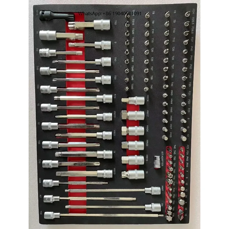 New Arrival 258pc Auto Repair Tool Cart Set  296pc Hand Push Tool Cart  7-layer Heavy-duty Mechanical Tool Sets