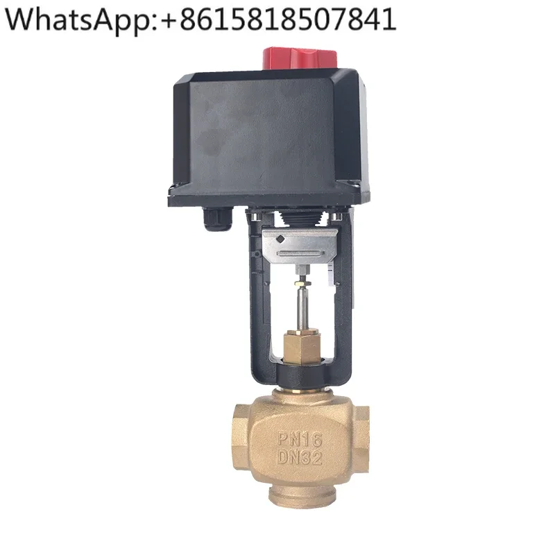 Electric proportional integral steam HVAC flow control valve threaded two-way tee