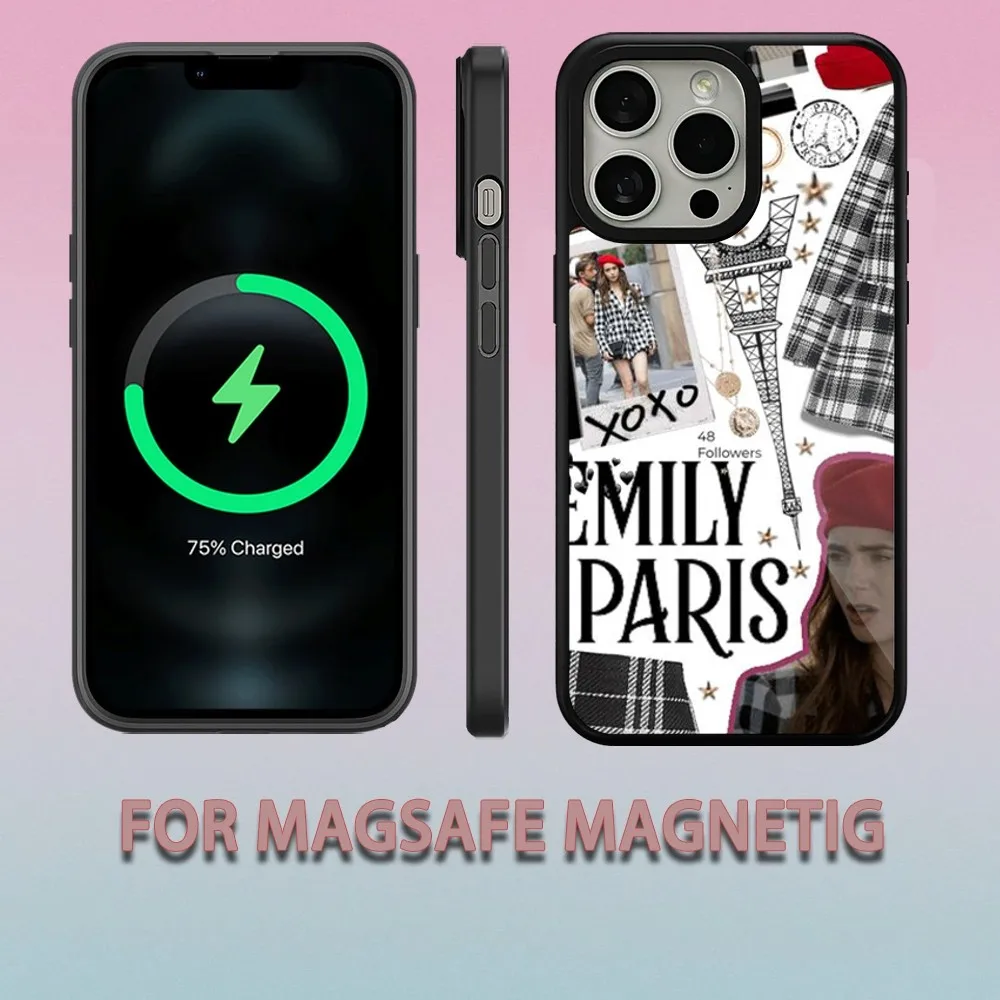 emily in paris  Phone Case For iPhone 15 14 13 12 11 Pro Max Plus Magsafe Magnetic Wireless Charging Cover