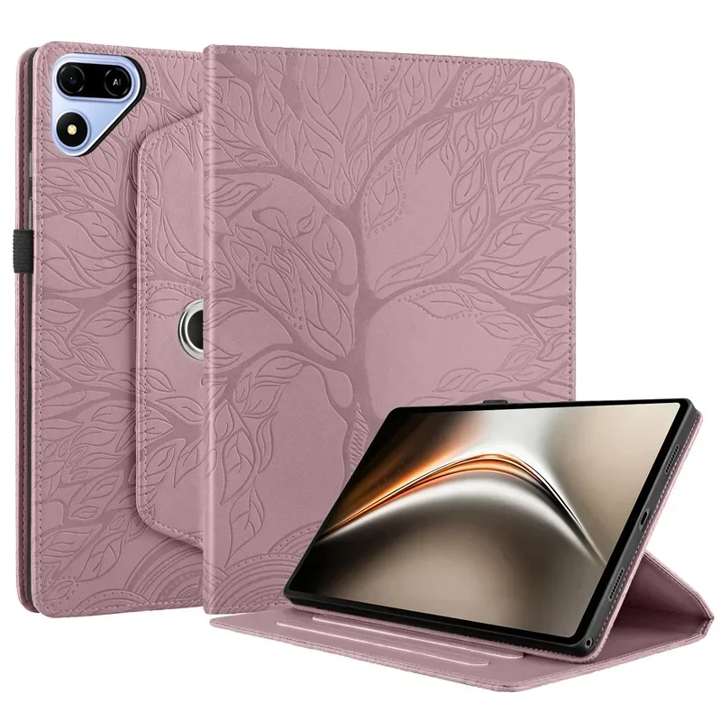 Embossed For Funda Tecno MegaPad 2 SE2 Case 360 Degree Rotating Flip Stand Cover with TPU Back