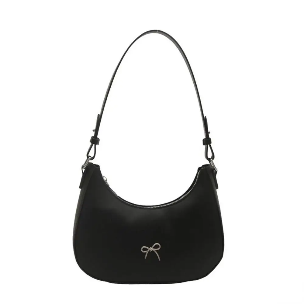 Fashionable PU Leather Bowknot Armpit Bag Korean Solid Color Bowknot Underarm Bag Luxury Sweet Y2K Handbag Girls