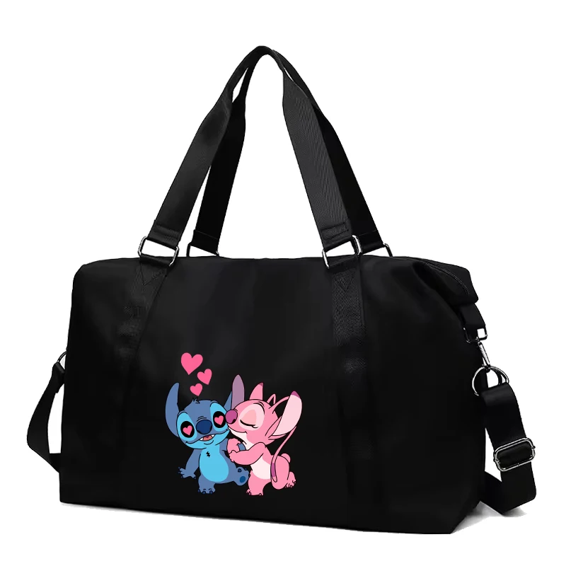 Disney Stitch Cartoon Travel Bag Cute Kawaii Portable Waterproof Shoulder Bags Outdoor Leisure Riding Clothes Organiser Gift New