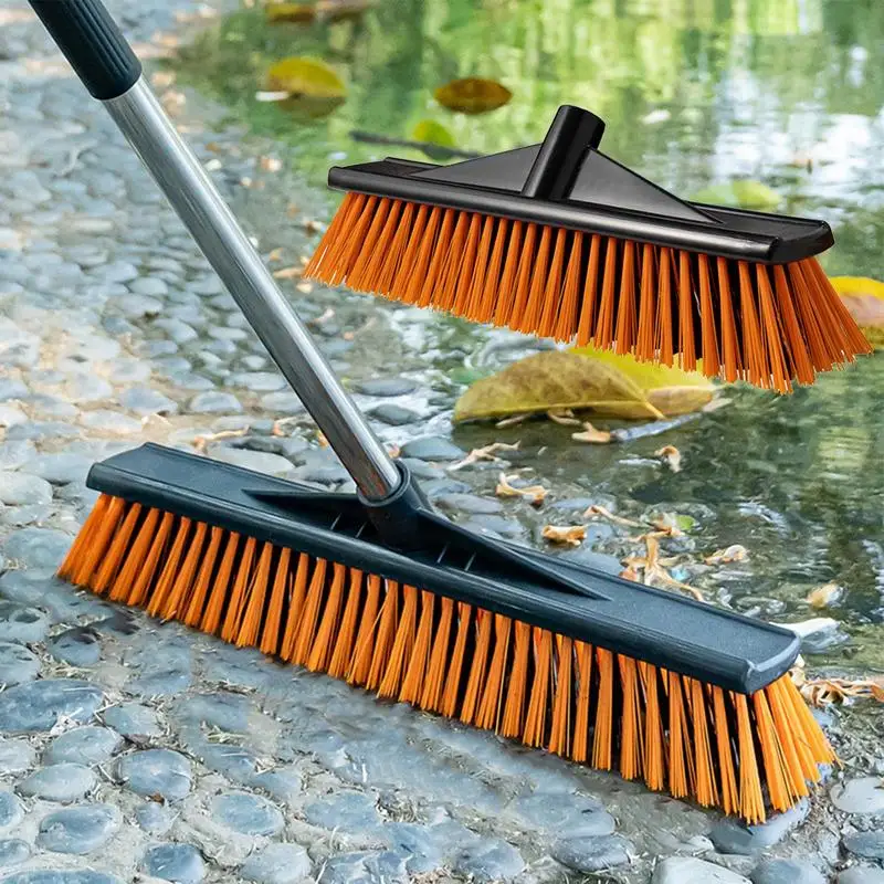 Hard Bristle Broom Stiff Bristle Scrubber Portable Floor Scrub Brush Grout Brush Outdoor Sweeping Brush For Warehouses Garages