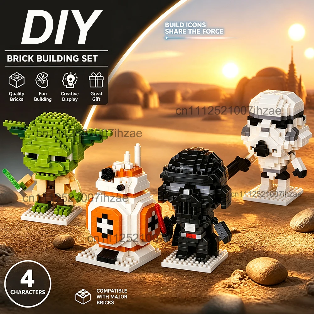Interstellar Movie Series Micro Building Block Puzzle Assembling Bricks Table Decoration Toys Desktop Character Model Fans Gifts