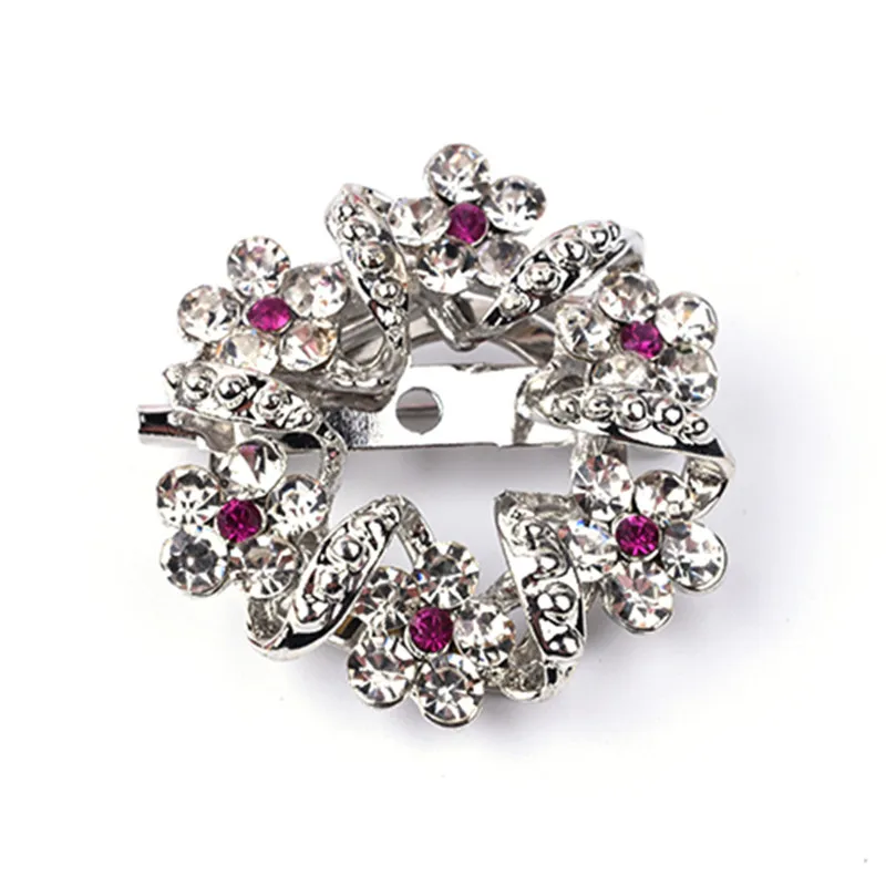 Korean Style Beautiful Crystal Rhinestones Fashion Flower Brooch Pins For Lady Accessories Badge Pin Corsage Jewelry New Design