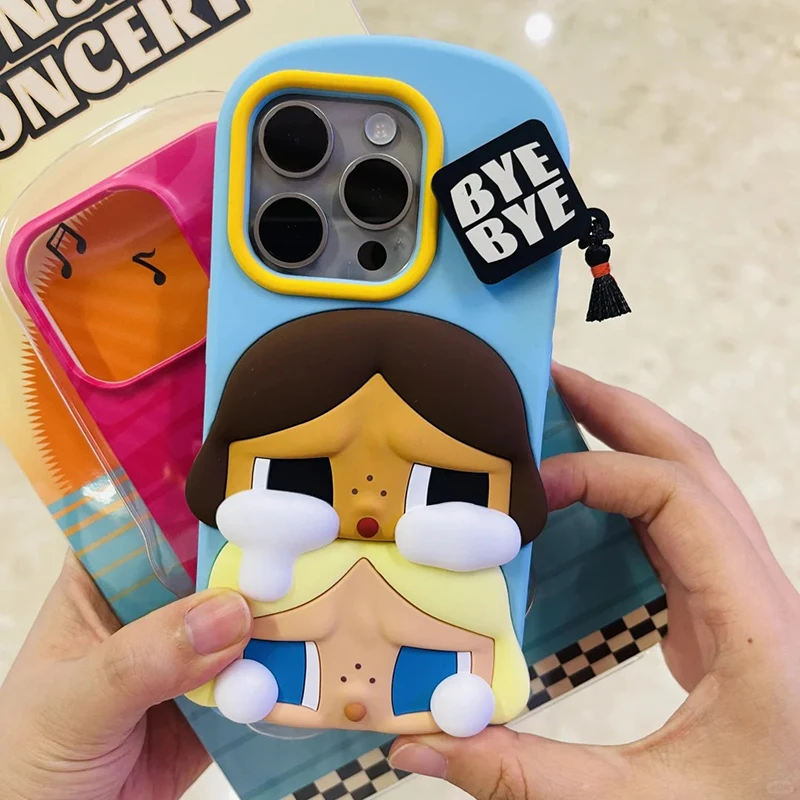 Cotton Figure Crybaby Sunset Concert Club Series Phone Case For Iphone14 Iphone15 Promax Case Surprise Xmas Gift Headphone Bag