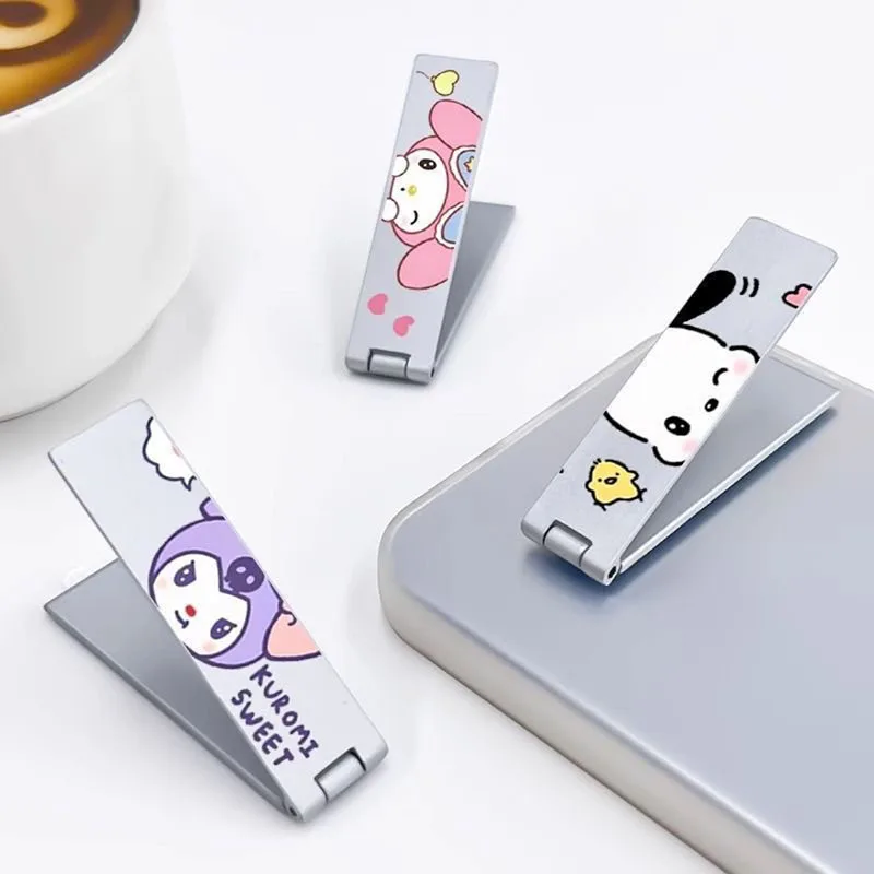 

New Hellokitty Folding Bracket Sanrio Metal Mobile Phone Holder Kawaii Anime Fashion Desktop Cartoon Portable Folding Stand Gift