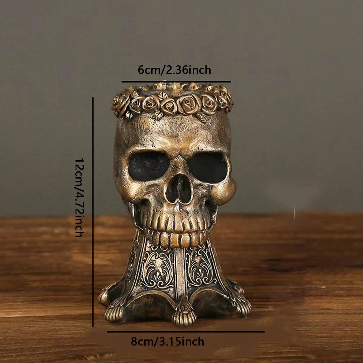 1PC Halloween Skull Head Vase Resin Craft Decoration Creative Home Decoration Skull Head