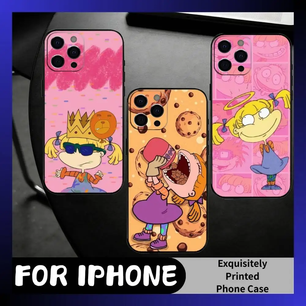

Classic Cartoon A-Angelica-a Phone Case For iPhone17,16,15,14,13,12 Plus,Max Soft Silicone Black Cover