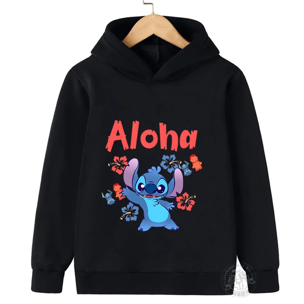 

Aloha Stitch Sweatshirt Hoodies Fashion Pullover Anime Hoody Cartoons Girls Boy Kids Long Sleeve Casual Clothes Stitch Costume