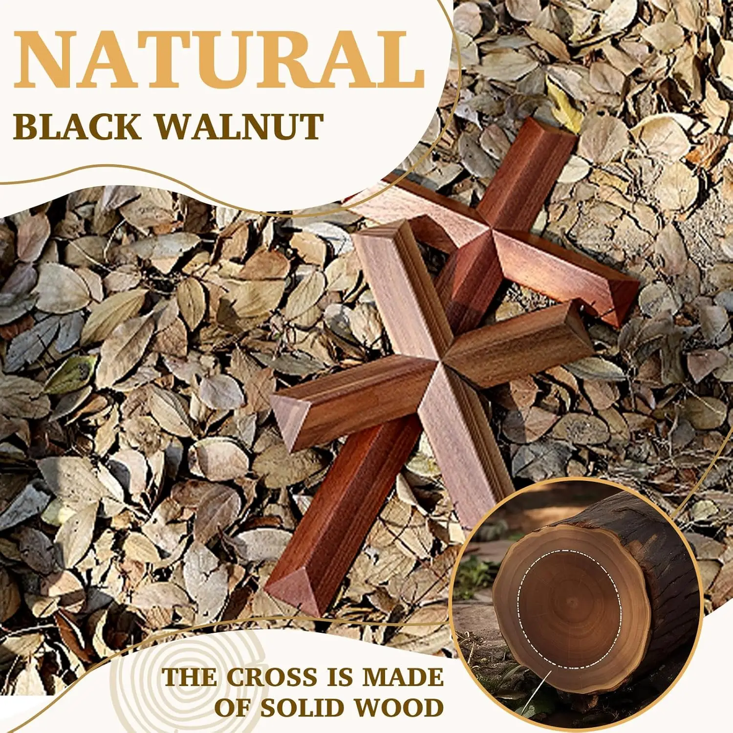 

Yoyai Cross Wooden Wall Decor Hanging Cross Decorations for Church Home Office Christian Baptism Religious GiftBlack Walnut