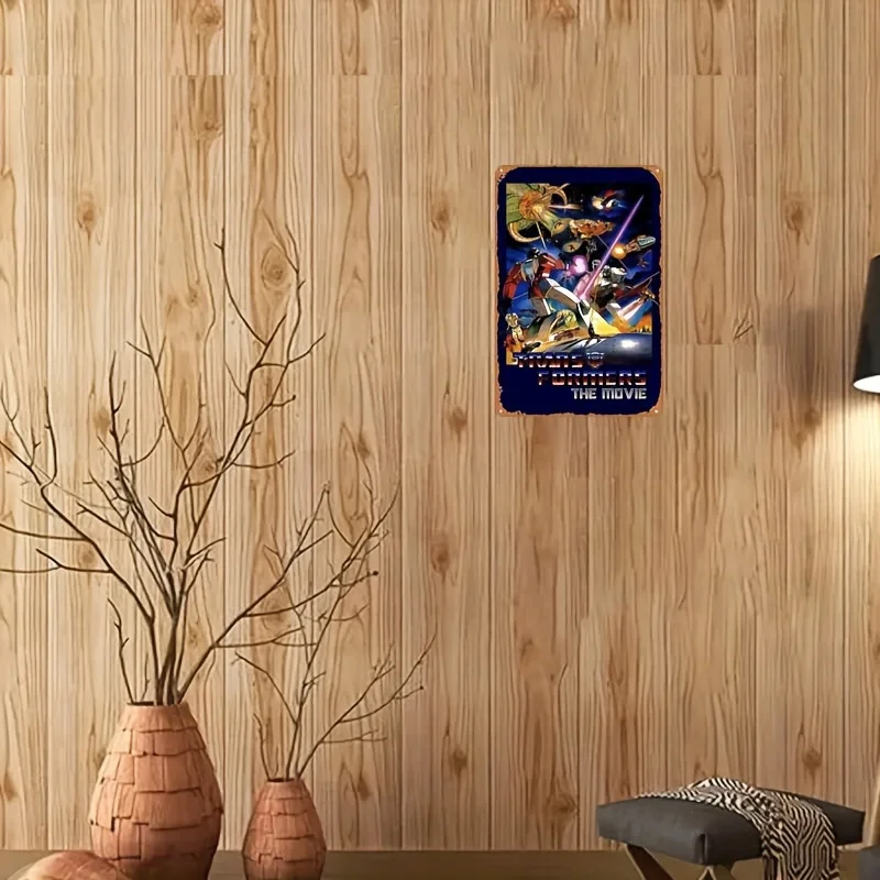 1986 Transformers Cartoon Tin Metal Sign: 8\'\'x12\'\' Suitable for Home, Office, or Entertainment Venues - Iron Construction