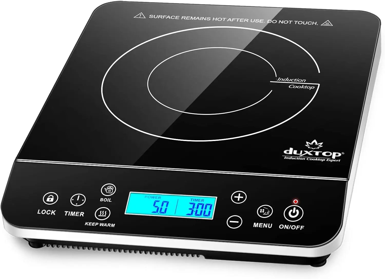 Portable Induction Cooktop, Countertop Burner Induction Hot Plate with LCD Sensor Touch 1800 Watts, Silver 9600LS BT-200DZ