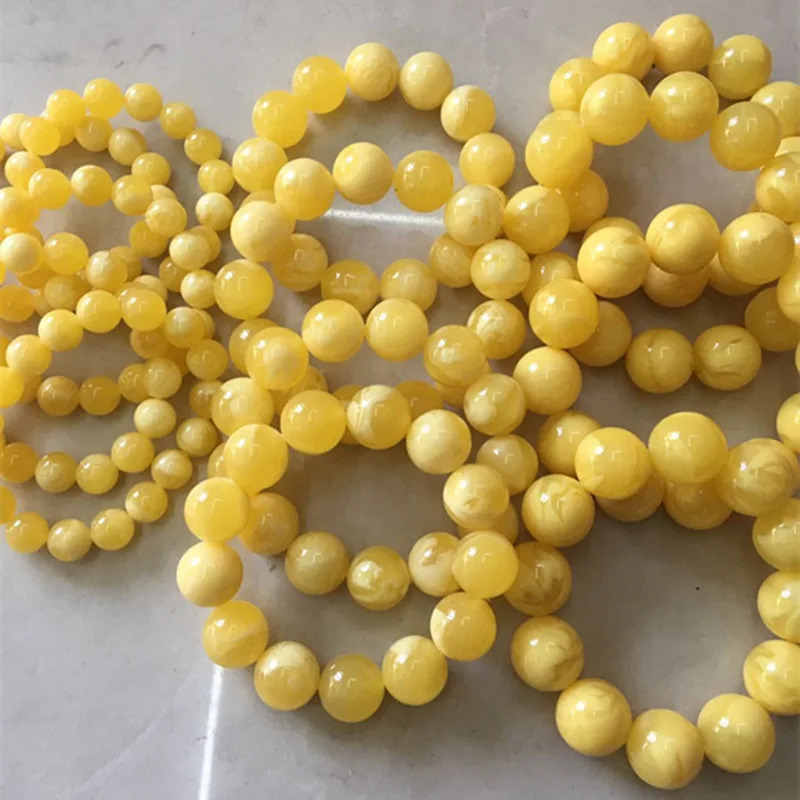 High-quality natural Russian amber without optimization, light floating water fluorescence single-loop bracelet