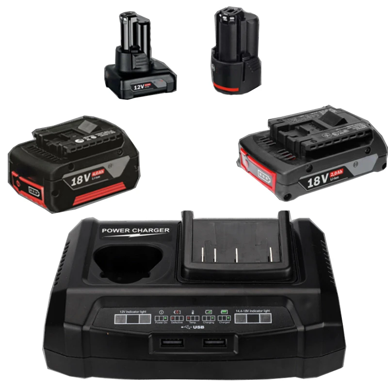 Carregador Rápido Novo do Porto Duplo de Gax1218v para Bosch 10.8v-ferramentas Elétricas de 20v Bat609 Bat609g Bat618 Bat618g Al1860cv Al1814cv Al1820cv