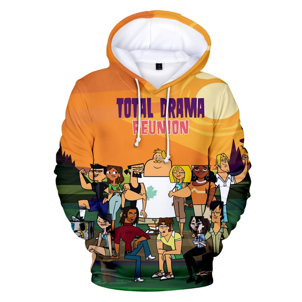 Cartoon Total Drama felpa con cappuccio Unisex 3D felpa donna tuta da uomo Harajuku Streetwear vestiti divertenti Plus Size