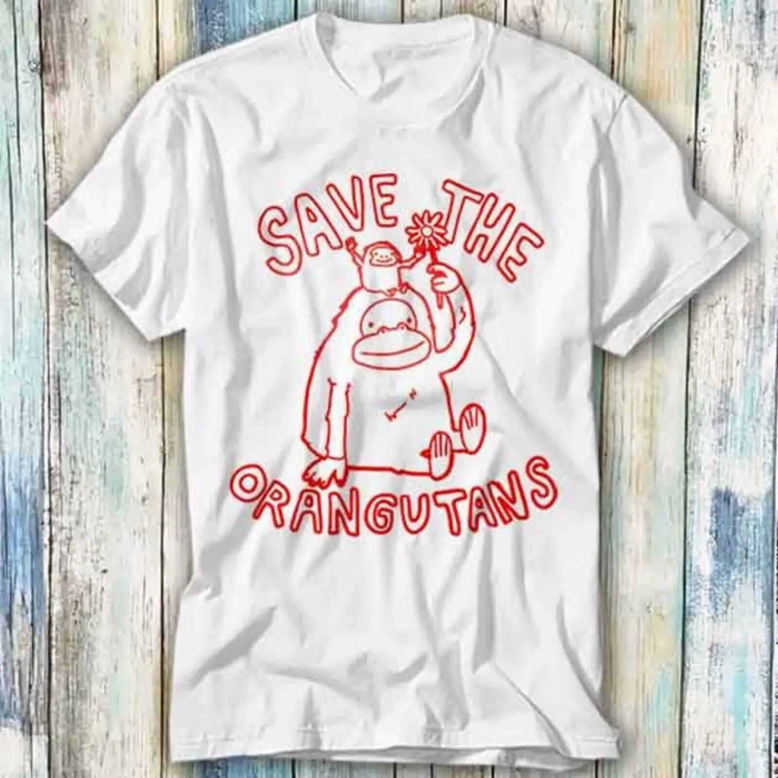 

Save The Orangutan Homage Monkey Jungle T Shirt Meme Funny Top Style Un