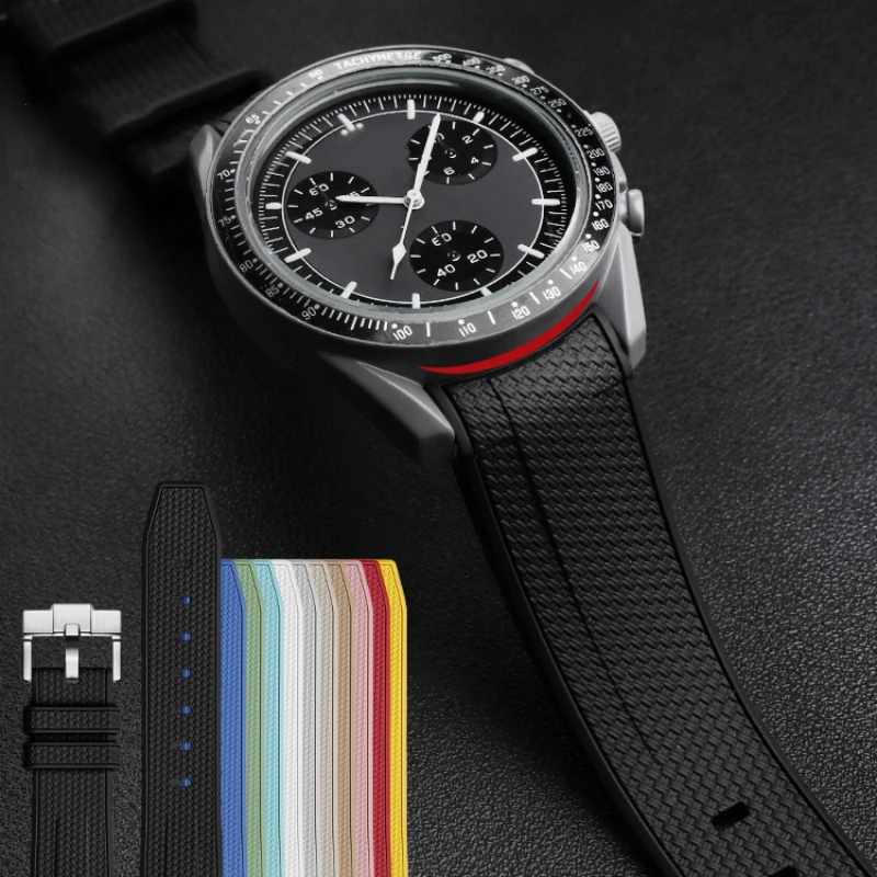 

20mm Silicone Watch band For Omega x Swatch MoonSwatch Curved End Diving Strap for Rolex Men Women Sport TPU Rubber Bracelet
