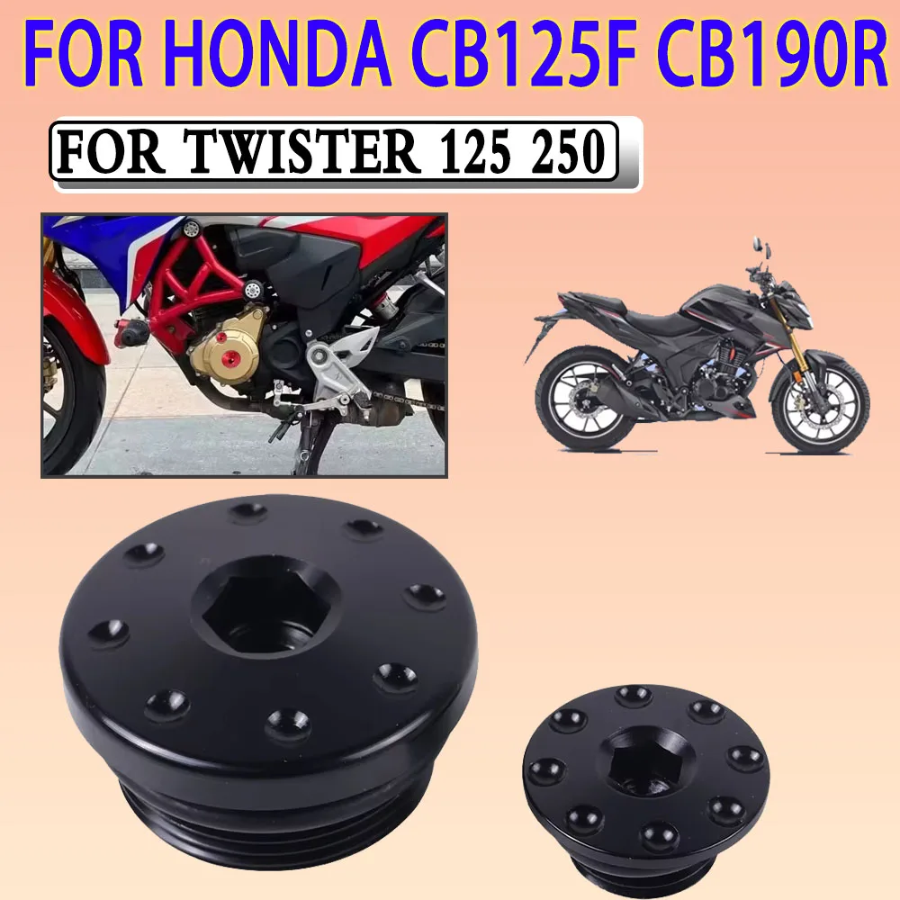 Accesorios para motocicleta: Tapa de orificio de sincronización del motor, tapa de tornillo del cárter para Honda CB125F, CB125, CB250 Twister, CB 125, 250, CB190R