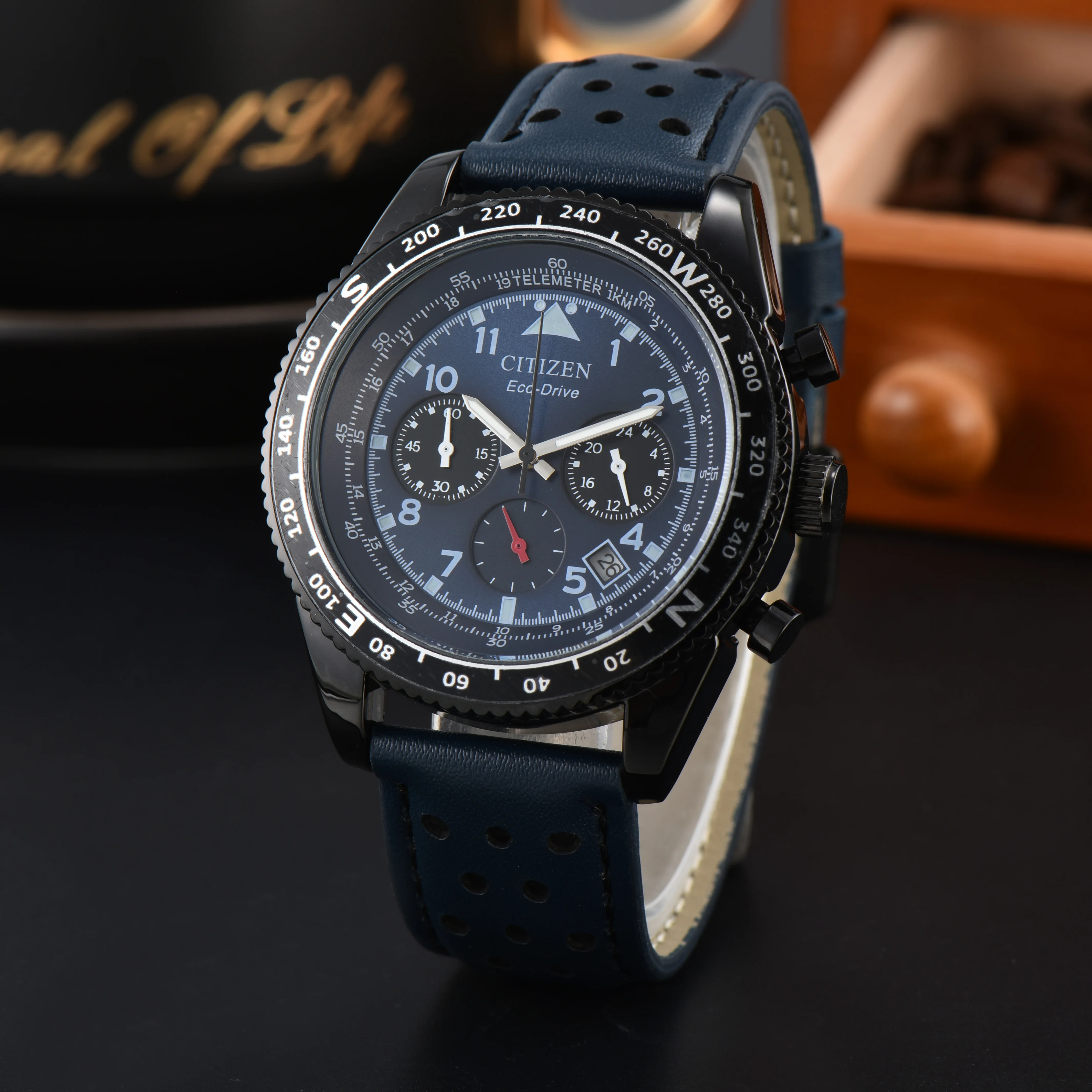 ساعة يد كوارتز من سلسلة Eco للرجال ، ساعة غوص رياضية ، حزام ، ضوء ليلي ، قرص أسود ، مجوهرات