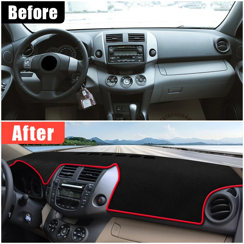 لتويوتا RAV4 XA30 2006 2007 2008 2009 2010 2011 2012 RAV 4 لوحة سيارة تجنب غطاء خفيف المضادة للأشعة فوق البنفسجية حصيرة وسادة عدم الانزلاق السجاد #2