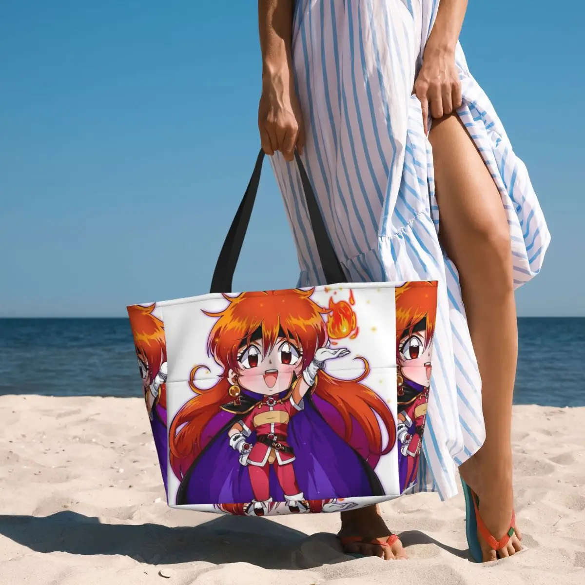 

Lina Inverse Dragon Slave Slayers Beach Tote Bag Sport Gym Yoga Duffle Large Tote Bag Women Travel Bag Fitness bag