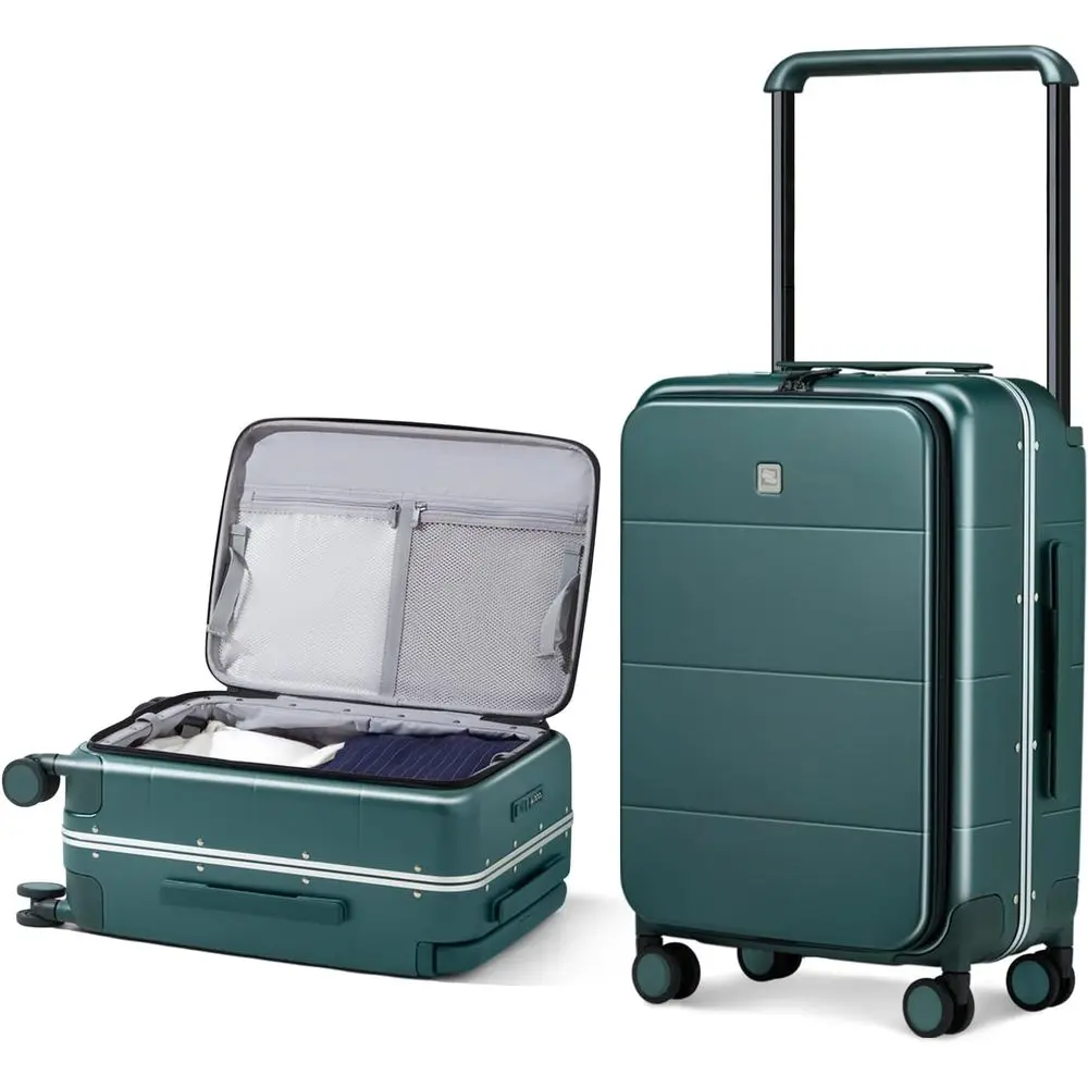 

24 Inch Medium Spinner Suitcase with TSA Lock, Hard Shell, Wide Handle, 69L Capacity (Blackish Green)
