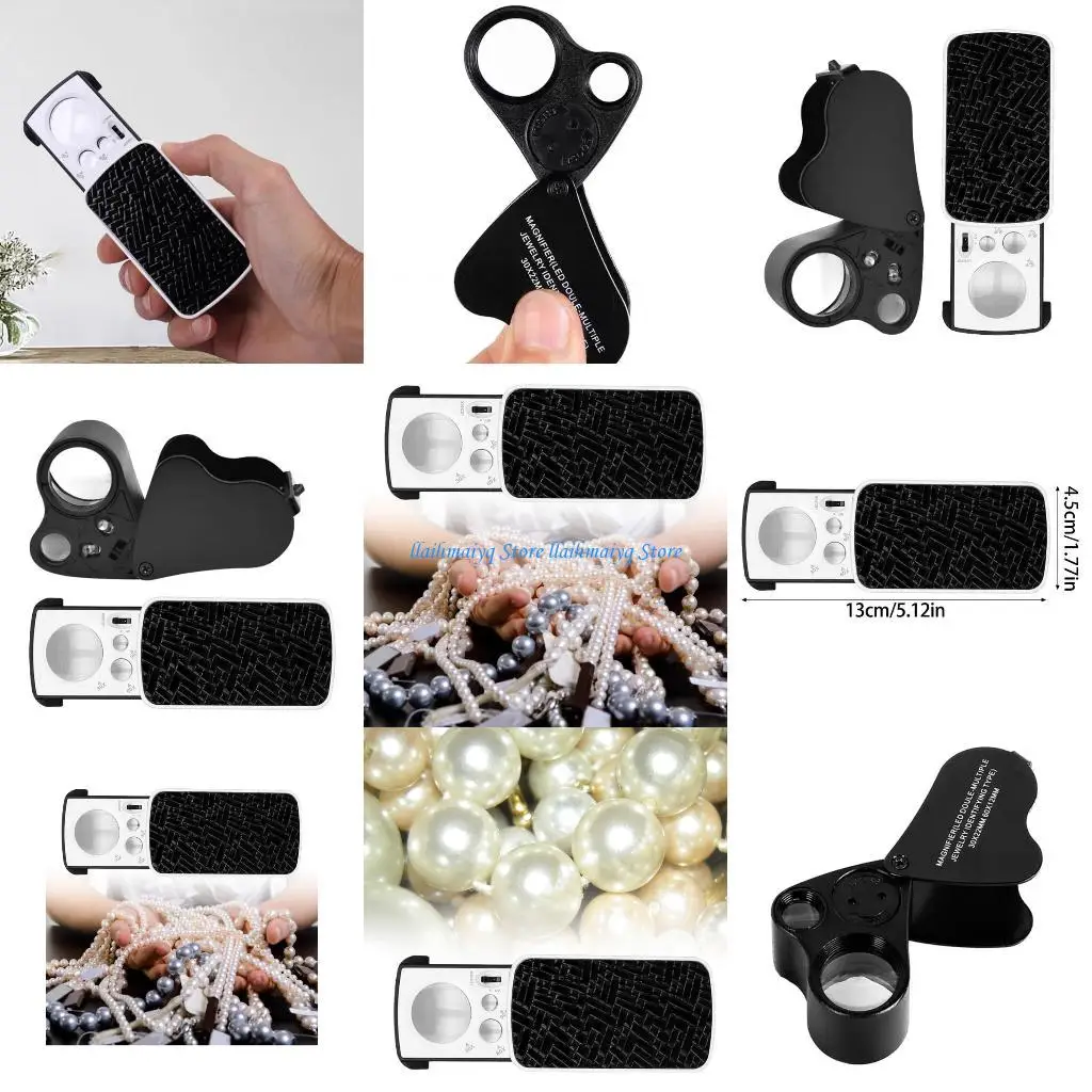 

573B Pack of 2 Jewelers Eye Loupe Magnifiers with LED Lights Diamond Inspecting Tool