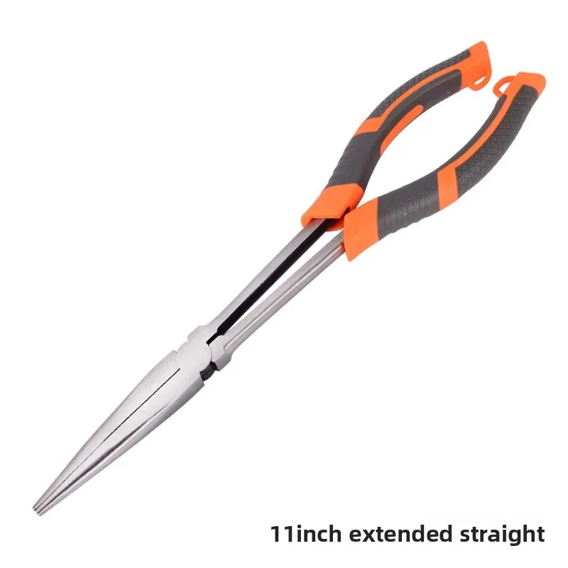 DIY Extra Long Nose Pliers Straight Bent Tip Mechanic Equipment Hand Removal Tools Spanner Clips Auto Care Kit Car Accessories