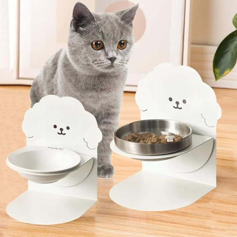 

Detachable Adjustable Food Feeder Protects Cervical Anti-slip Ceramic Cat Bowl with Magnetic Stand Anti-Tip Cat Water Bowl Home