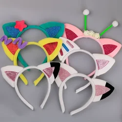 성인 어린이 봉제 귀여운 여우 고양이 귀 머리띠 머리띠, 생일 선물 머리띠, 웨딩 파티 코스튬, 크리스마스 새해