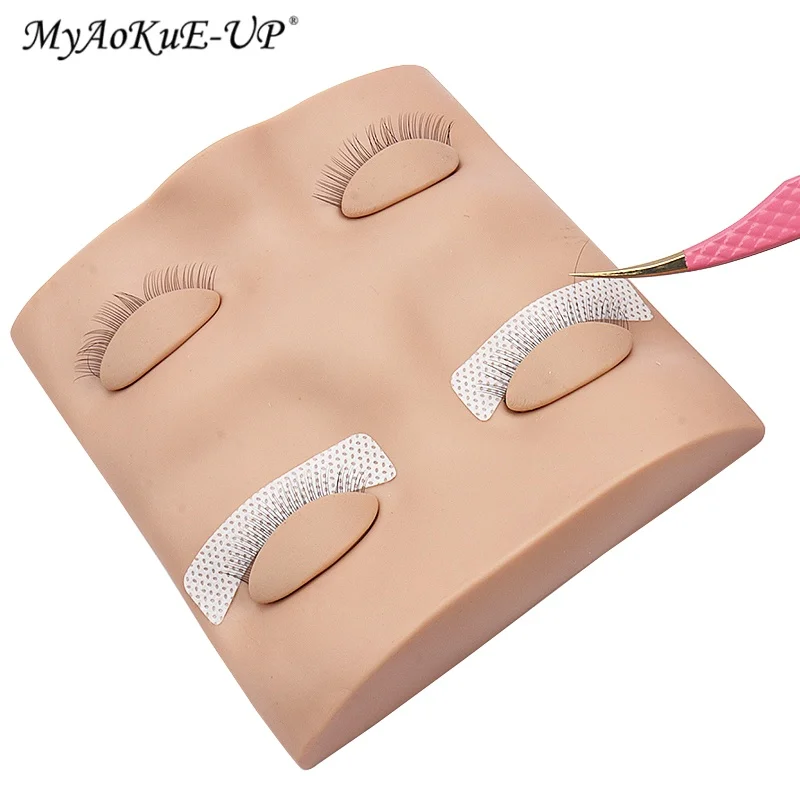 1 セットミニラッシュフラットモデルヘッド練習まつげエクステンショントレーニングヘッド取り外し可能な交換用まぶた初心者メイクツール