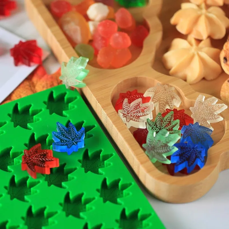 Marijuana Cannabis Hemp Leaf Silicone Molds with 70 Cavities Shaped for Pot Chocolate Candy Gummy view 3