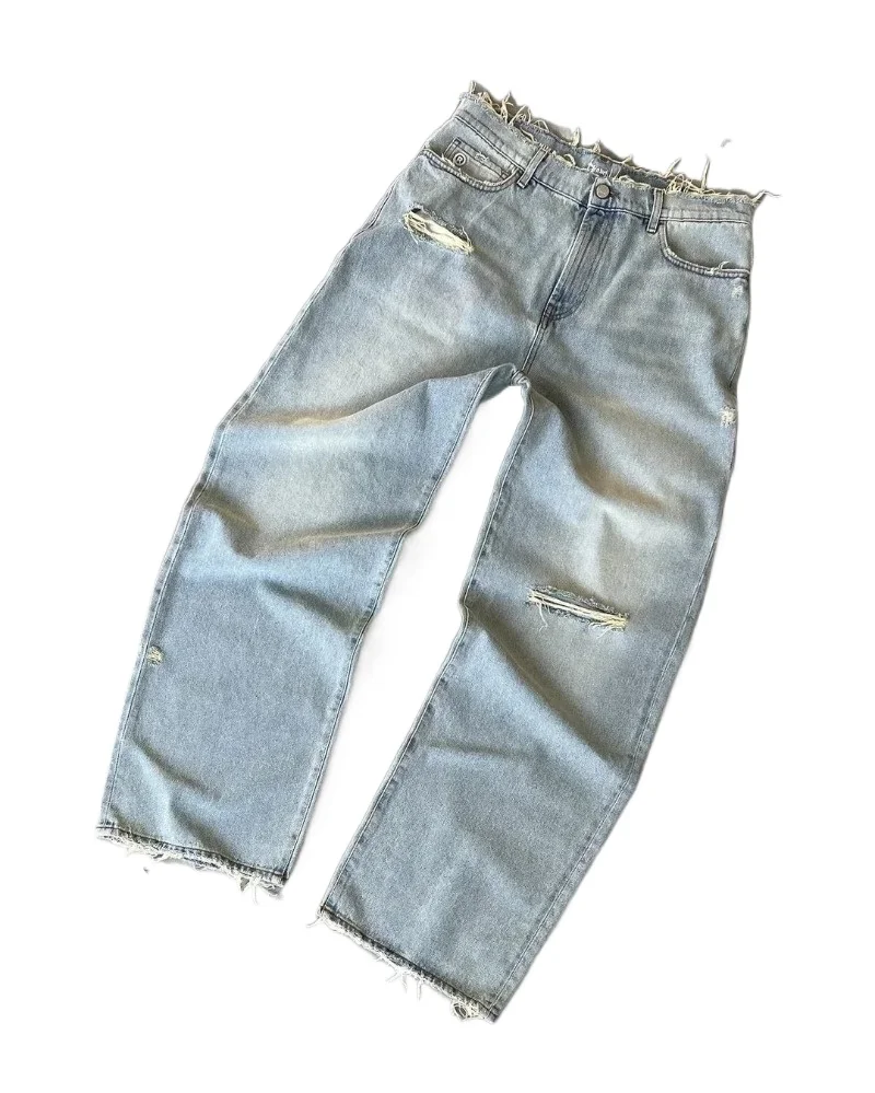 

GELITAYIN GELITAYIN American Fashion Trend Solid Color Straight Jeans Women Street Y2K Hip Hop Vintage Loose Wide-leg Pants Unis