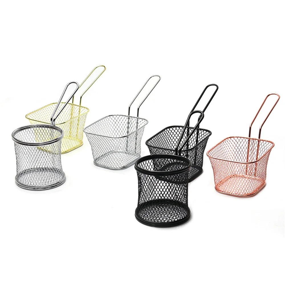 1~5PCS Square Plating French Fries Basket Mini Frying Basket Frying Basket Snack Food Basket Oil Grid