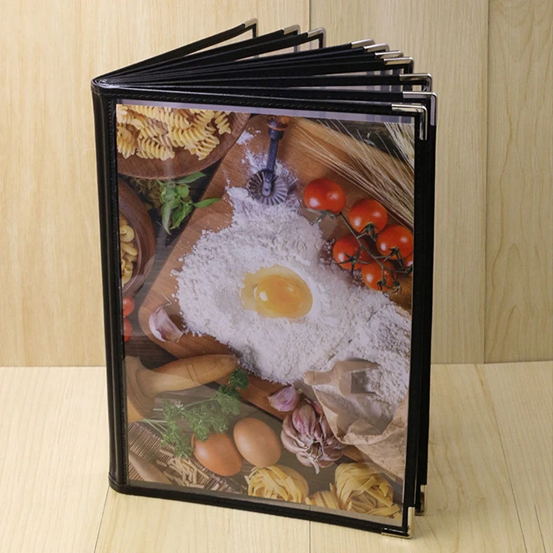 5X Transparent Restaurant Menu Covers For A4 Size Book Style Cafe Bar 10 Pages 20 View