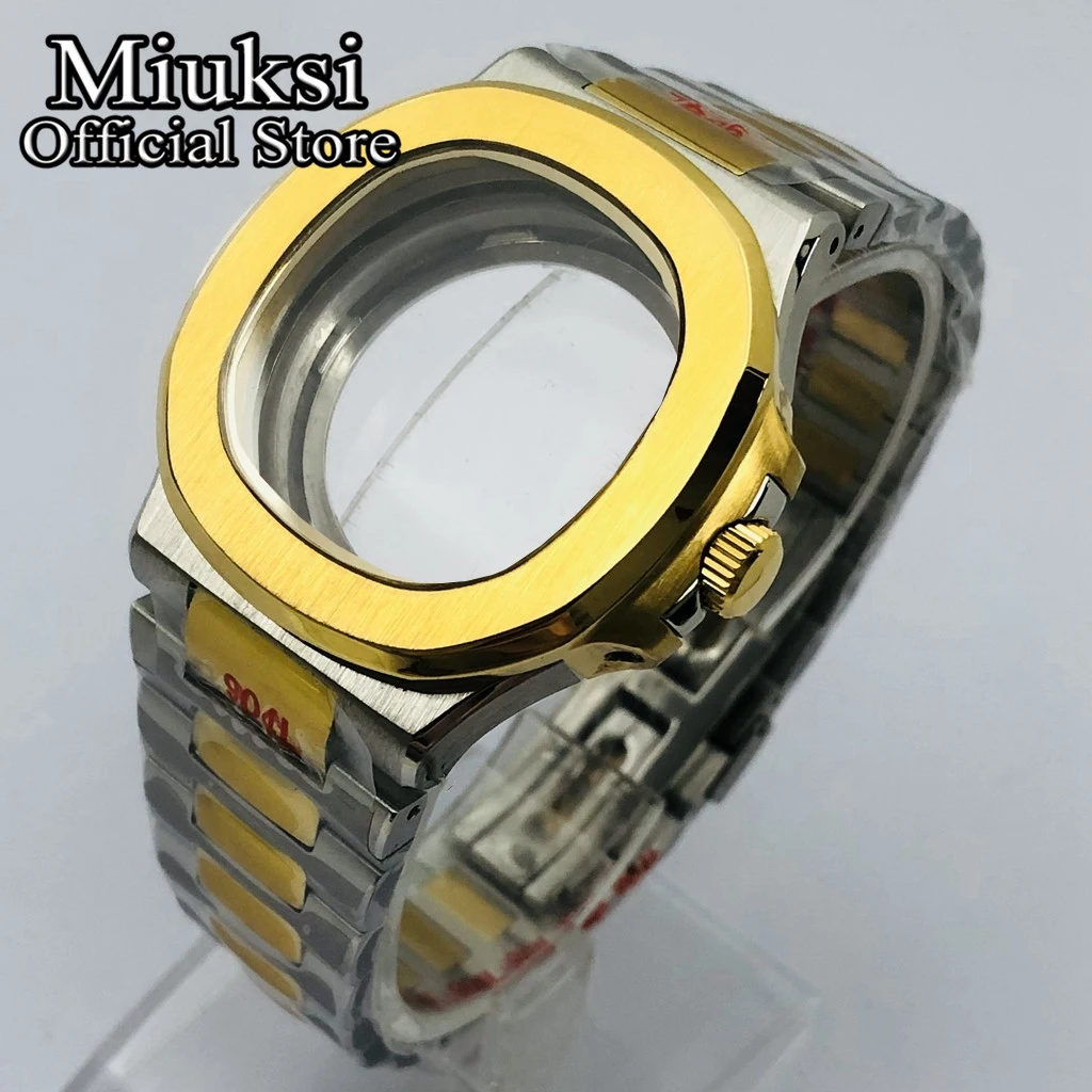 Miuksi 40mm silver black gold watch case sapphire glass fit NH35 NH36 ETA2824 2836 Miyota8215 Mingzhu DG2813 3804 PT5000movement image 3