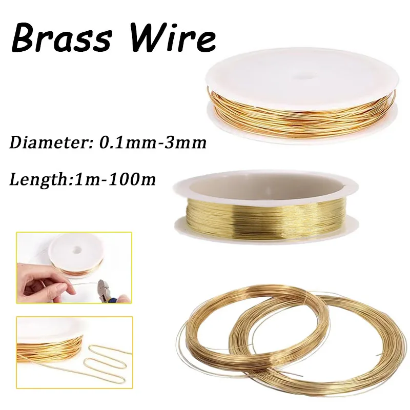 1-100M Bare Coppers Wire Pure Coppers Wire Coppers Coil Conductive Coppers Wire, Bare Wire Diameter 0.1-3mm Soft Brass Wire