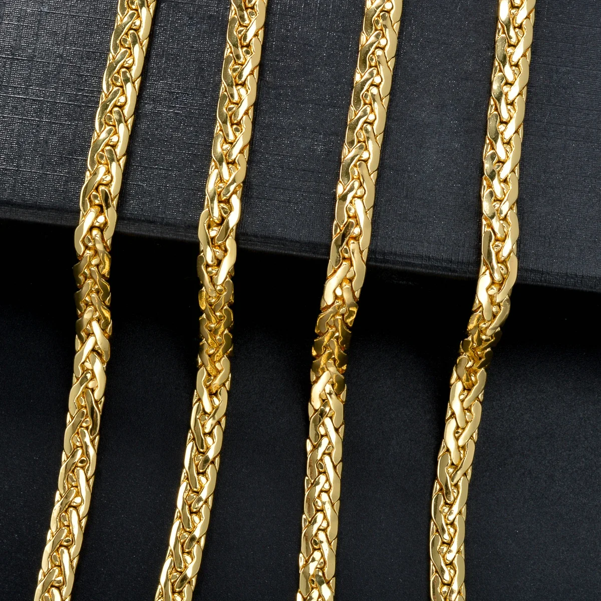 Einfache Halskette Schmuck Mode Italien 750 18 Karat vergoldet flache Schlangenkette afrikanische Hochzeit Geburtstagsgeschenk Party – Detail 11