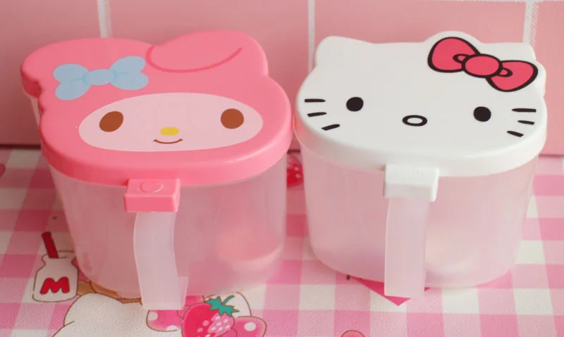 Sanrias Hello Kittys Gewürzglas, Anime My Melody Cartoon, niedliche Gewürzbox mit Löffel, Küchengewürz-Aufbewahrungsbox